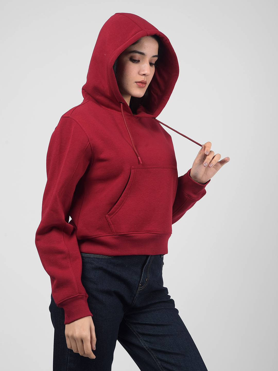 Numero Uno Women Solid Maroon Sweat Shirt